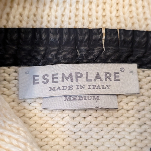 Esemplare Linen Cotton Knit Cardigan Cream Men's Size Medium Made in Italy - Picture 3 of 9